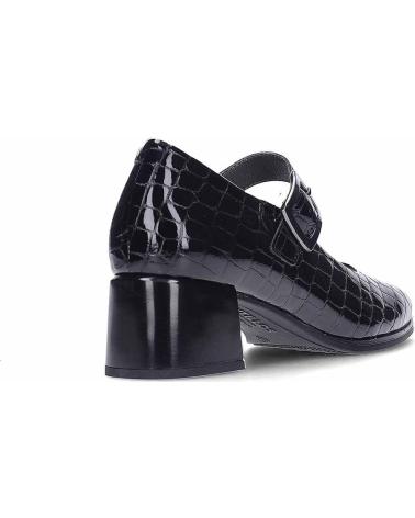 PITILLOS MARY JANE 10821 SCHWARZ KROKODIL-EFFEKT LEDER BLOCKABSATZ NEGRO