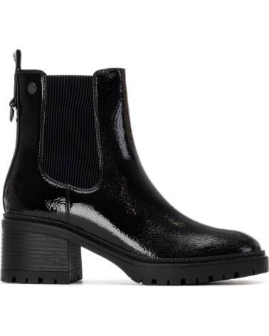 STIVALETTO CHELSEA XTI 144277 NERO EFFETTO VERNICE CON SUOLA CARRARMATO NEGRO