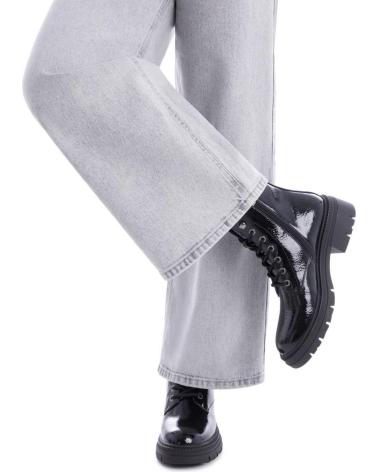 STIVALETTO MILITARE XTI 144296 NERO CON LACCI E SUOLA TRACK NEGRO