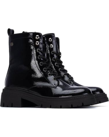 STIVALETTO MILITARE XTI 144296 NERO CON LACCI E SUOLA TRACK NEGRO