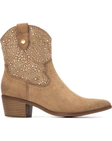 COWBOY-STIEFELETTE XTI 144309 BEIGE MIT PERFORIERTEN DETAILS BEIGE