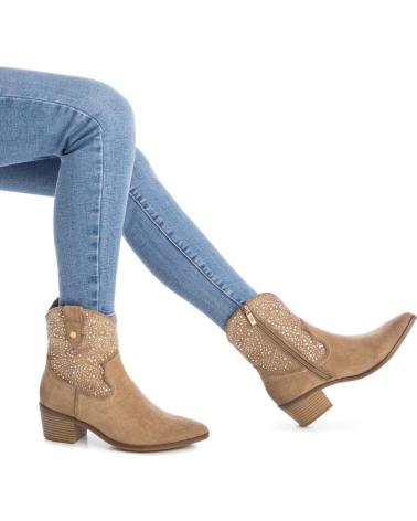COWBOY-STIEFELETTE XTI 144309 BEIGE MIT PERFORIERTEN DETAILS BEIGE