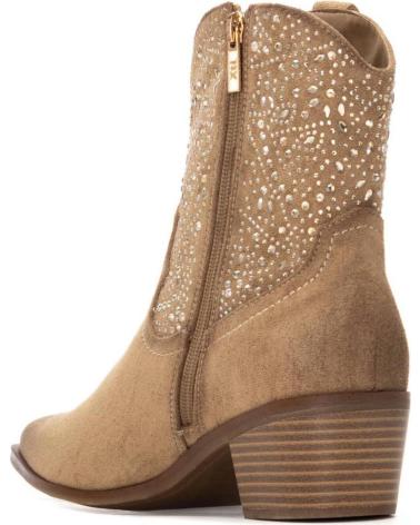 COWBOY-STIEFELETTE XTI 144309 BEIGE MIT PERFORIERTEN DETAILS BEIGE