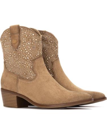 COWBOY-STIEFELETTE XTI 144309 BEIGE MIT PERFORIERTEN DETAILS BEIGE