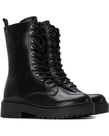 STIVALI MILITARI XTI 144388 NERI CON LACCI E PLATFORM NEGRO