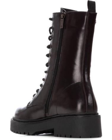XTI 144388 BURGUNDY LACE-UP COMBAT BIKER BOOTS ROJO