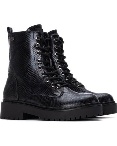 XTI 144389 BLACK MILITARY BOOTS WITH TRACK SOLE NEGRO