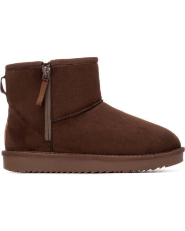 FLAT ANKLE BOOTS XTI 144443 BROWN WITH SIDE ZIPPER AND INTERIOR LINING MARRON