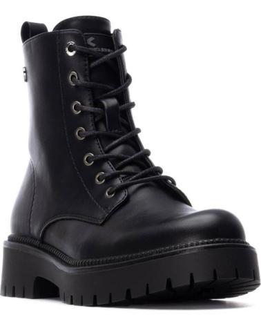 STIVALE MILITARE XTI 144479 NERO CON LACCI E SUOLA CARRARMATO NEGRO