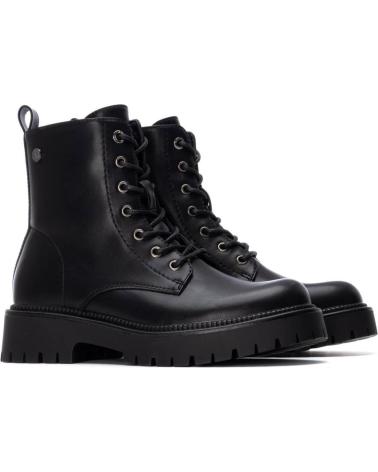 STIVALE MILITARE XTI 144479 NERO CON LACCI E SUOLA CARRARMATO NEGRO