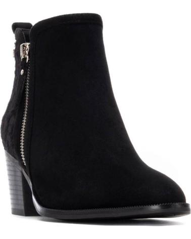 XTI 144647 BLACK ANKLE BOOTS WITH TONAL ANIMAL PRINT AND BLOCK HEEL NEGRO