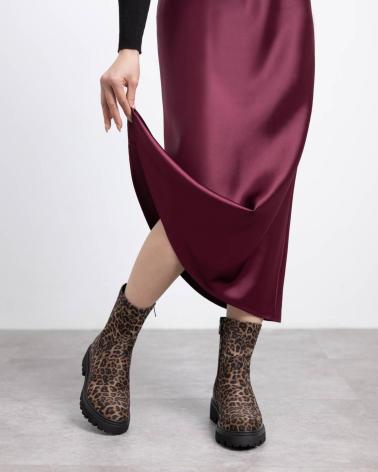 XTI 144657 LEOPARD PRINT ANKLE BOOT WITH TRACK SOLE LEOPARDO