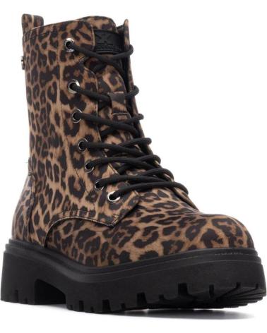 STIVALE XTI 144658 STAMPA LEOPARDO CON LACCI E SUOLA CARRARMATO LEOPARDO