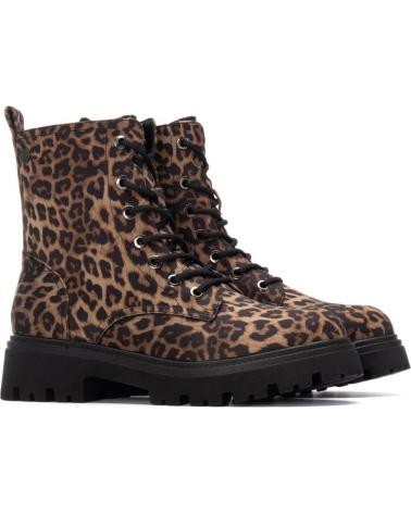 STIVALE XTI 144658 STAMPA LEOPARDO CON LACCI E SUOLA CARRARMATO LEOPARDO