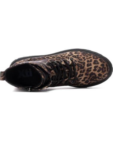 STIVALE XTI 144658 STAMPA LEOPARDO CON LACCI E SUOLA CARRARMATO LEOPARDO