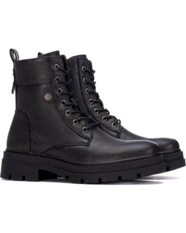 BOTINES MILITARES REFRESH 173017 NEGROS CON CORDONES Y CREMALLERA LATERAL NEGRO