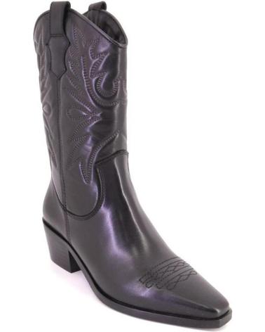 LOL SHOES HAYDE BOTTES COWBOY EN CUIR NOIR NEGRO