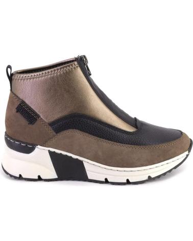 BOTINES RIEKER N6352 CON CREMALLERA Y COMBINACIÓN HIELO BRONCE BRONCE