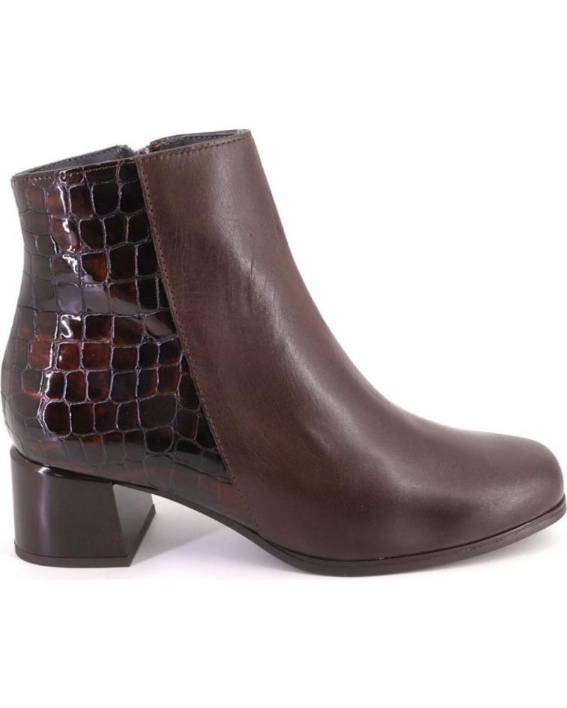 PITILLOS 10824 BROWN LEATHER ANKLE BOOTS MARRON