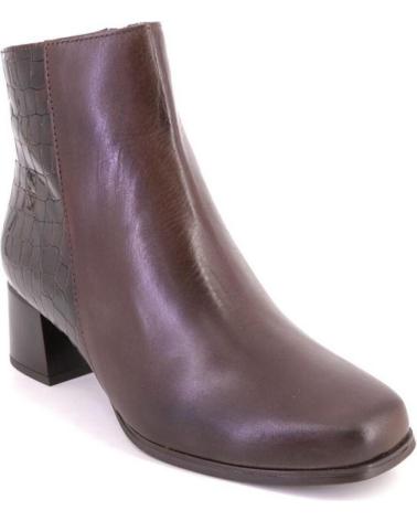 PITILLOS 10824 BROWN LEATHER ANKLE BOOTS MARRON