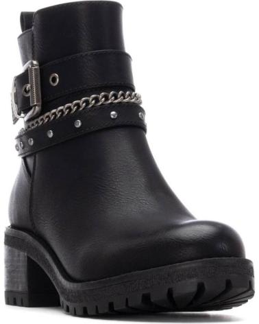 REFRESH BIKER-STIEFELETTE 172918 SCHWARZ MIT NIETEN UND KETTE NEGRO