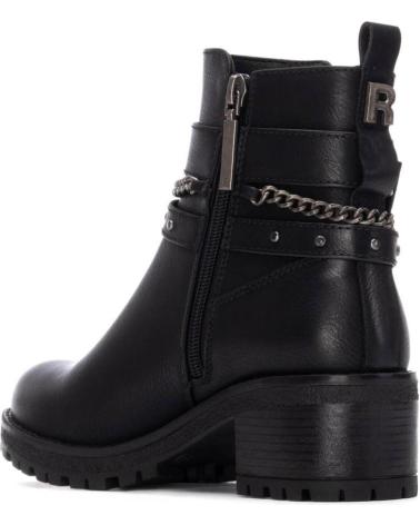REFRESH BIKER-STIEFELETTE 172918 SCHWARZ MIT NIETEN UND KETTE NEGRO