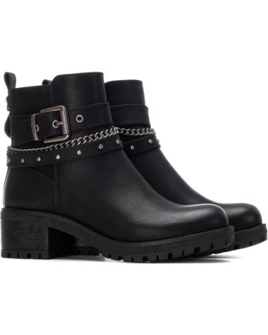 REFRESH BIKER-STIEFELETTE 172918 SCHWARZ MIT NIETEN UND KETTE NEGRO