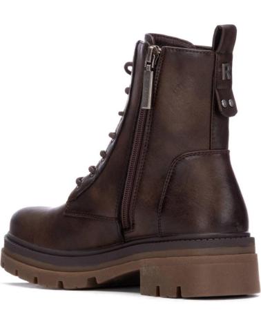 REFRESH 173017 TAUPE: BOTINES MILITARES MARRONES CON CORDONES Y CREMALLERA MARRóN