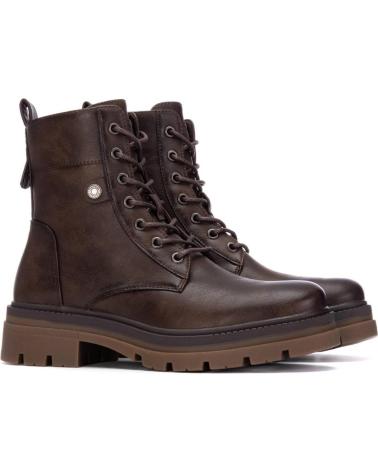 REFRESH 173017 TAUPE: BOTINES MILITARES MARRONES CON CORDONES Y CREMALLERA MARRóN