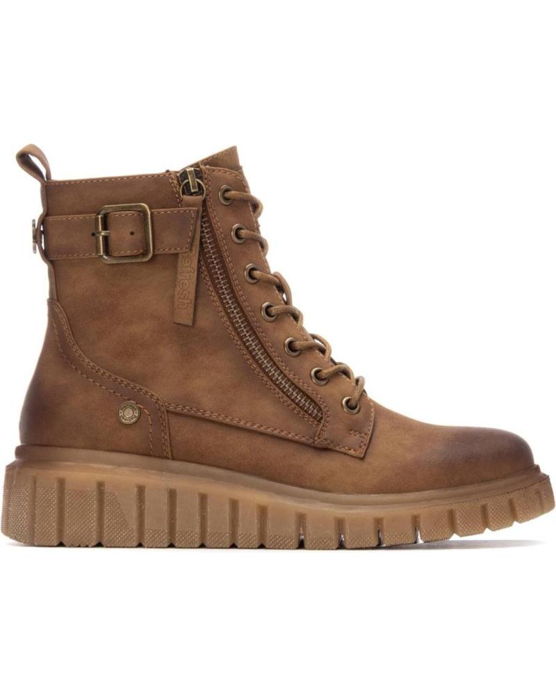 BOTÍN REFRESH 173210 CAMEL CON CORDONES Y CREMALLERA LATERAL CAMEL