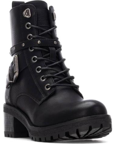 REFRESH 173247 BOTÍN MILITAR NEGRO CON CORDONES Y TACHUELAS NEGRO