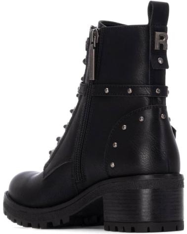 REFRESH 173247 BOTÍN MILITAR NEGRO CON CORDONES Y TACHUELAS NEGRO