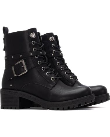 REFRESH 173247 BOTÍN MILITAR NEGRO CON CORDONES Y TACHUELAS NEGRO