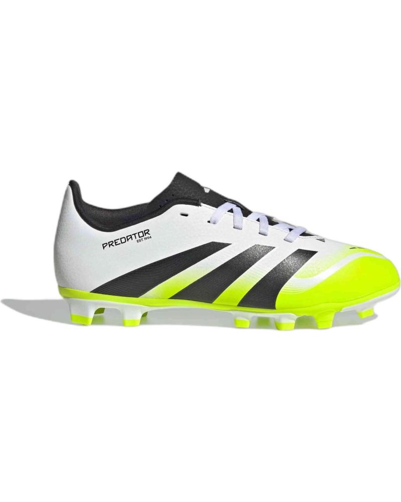 ADIDAS PREDATOR CLUB FG-MG -AMARILLO FLUOR PARA NINO - BLANCO-NEGRO