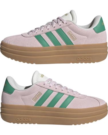 ZAPATILLAS ADIDAS PLATAFORMA ROSA PÁLIDO CON RAYAS VERDES NAN