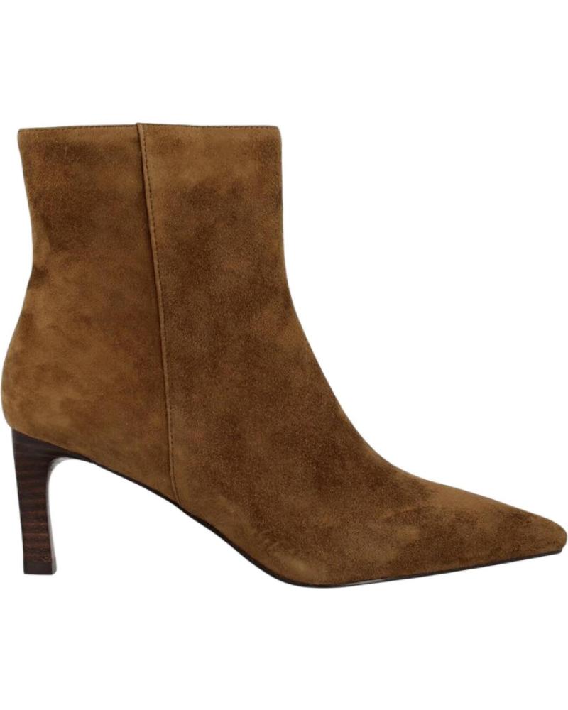 ITSE ARI MARR: BRAUNE WILDLEDER STIEFELETTEN MIT ABSATZ MARRóN