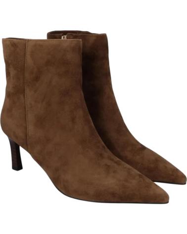 ITSE ARI MARR: BRAUNE WILDLEDER STIEFELETTEN MIT ABSATZ MARRóN