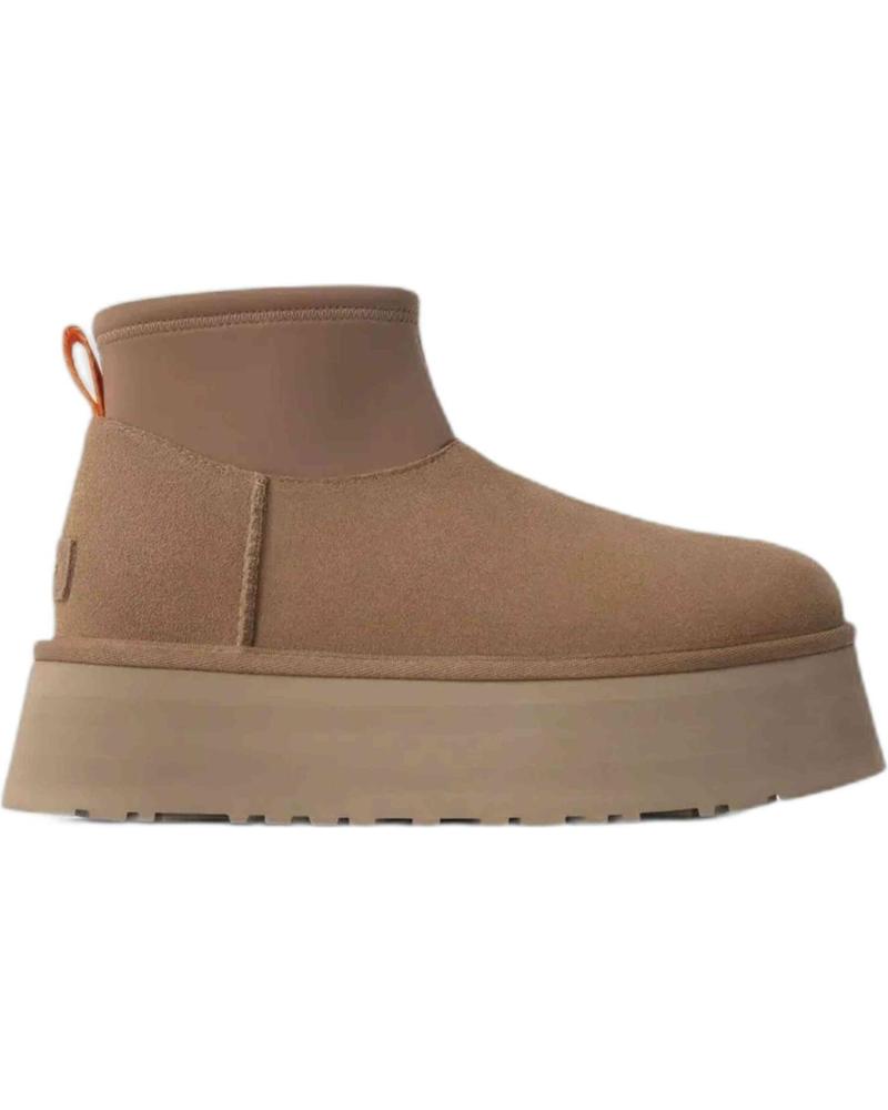 UGG BOTINES PLANOS MUJER W CLASSIC MINI DIPPER CUERO MARRóN