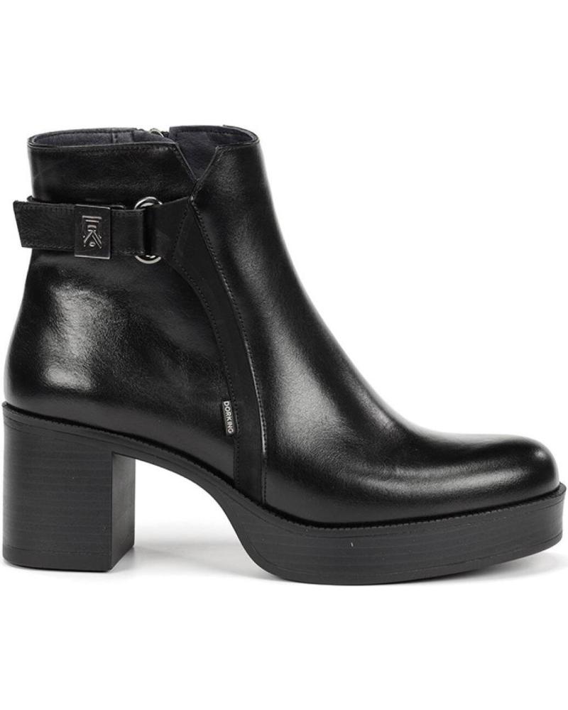 FLUCHOS DORKING D9589 STIEFELETTE SCHWARZ MIT BLOCKABSATZ VARIOS COLORES
