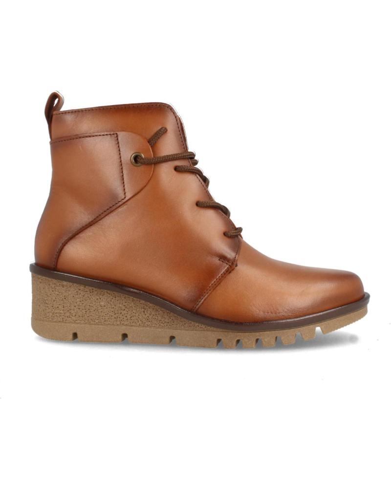 MARILA STIVALETTO IN PELLE CON ZEPPA E LACCI UBEDA DORE CUOIO CUERO