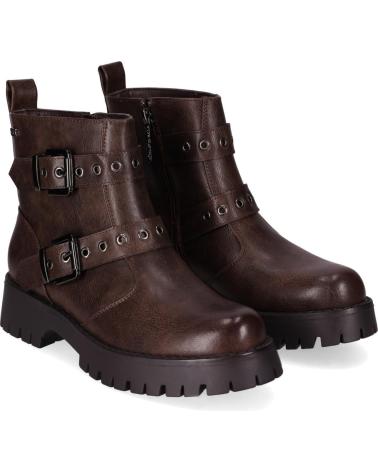 STIVALETTI CHIKA10 STRONG 06 IN PELLE MARRONE CON FIBBIE MARRON-BROWN