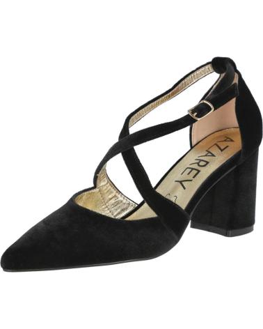 AZAREY 459K211 DÉCOLLETÉ IN VELLUTO NERO CON FASCE INCROCIATE NEGRO