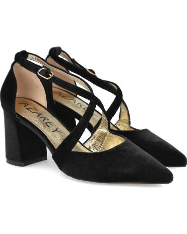 AZAREY 459K211 DÉCOLLETÉ IN VELLUTO NERO CON FASCE INCROCIATE NEGRO