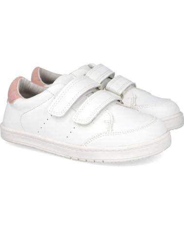 L&R SHOES FH820 WEISS-ROSA KLETTVERSCHLUSS-SNEAKERS BLANCO ROSA