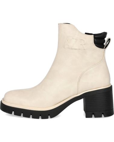 AZAREY STIVALETTO 462K269 CON TACCO LARGO BEIGE E SUOLA CARRARMATO BEIGE