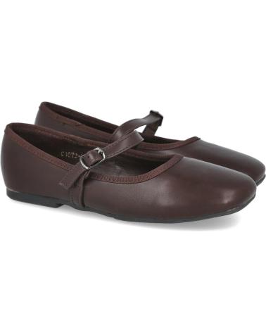 BUBBLE BOBBLE KIDS C1070 MARY JANE BALLERINAS BRAUN MARRON