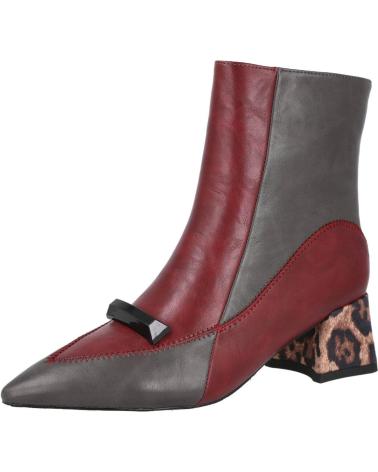 STIVALETTO AZAREY 578K381 CON TACCO LEOPARDATO E DETTAGLI BORDEAUX E GRIGI GRIS
