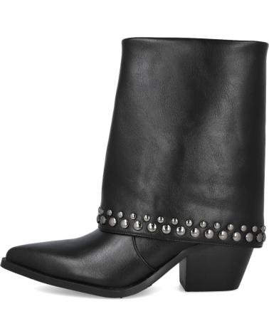 AZAREY 462K065 - STIVALETTO NERO CON GHETTA E BORCHIE METALLICHE NEGRO