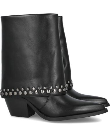 AZAREY 462K065 - BOTTINE NOIRE AVEC GUÊTRE ET CLOUS MÉTALLIQUES NEGRO