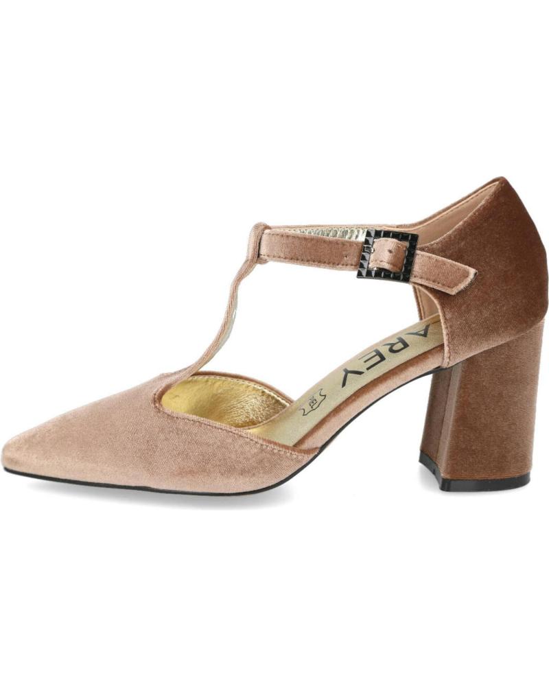 AZAREY 459K215 - BABIES EN VELOURS TAUPE AVEC BRIDE EN T TAUPE